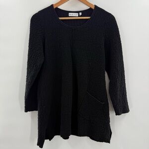 Habitat Clothes To Live In Textured Warm Thick Knit Black Tunic Short Size Large